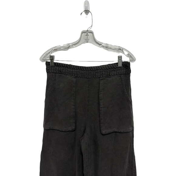 Joie Linen Blend Gray Pull On Elastic Band Boho Bohemian Wide Leg Pants Size M - Picture 2 of 6